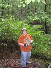 Me collecting at the Faber Lead Mine in Albemarle County, Virginia on September 27, 2008